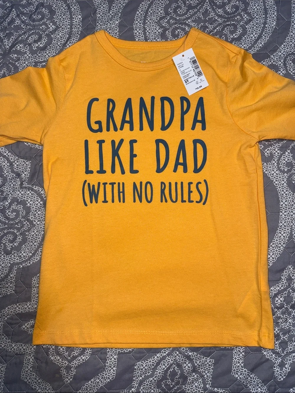 The Children's Place Mustard Yellow Graphic Tee - Grandpa Like Dad